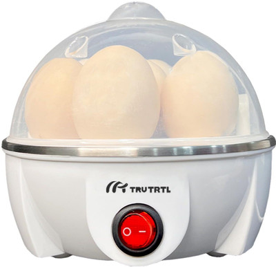 truTRTL Smart Instant Egg Boiler Machine 350 Watts Boil upto 7 Eggs (Hard, Medium, Soft) 7Egg-WH Egg Cooker(White, 7 Eggs)