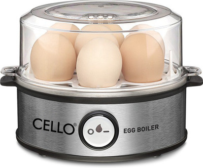 CELLO GEM 7 Smart Egg Boiler 360-Watts Transparent, Boil Up to 7 Eggs Egg Cooker(Silver, 7 Eggs)