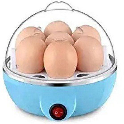 GLOWENTERPRISE Plastic 7 Egg Boiler Home Machine with Tray Egg Cooker(7 Eggs)