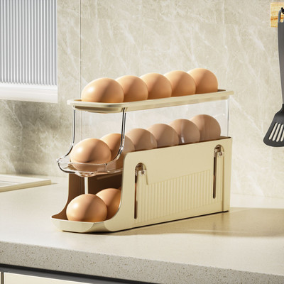 AshandRoh Plastic Egg Container  - 1.5 dozen(Beige)