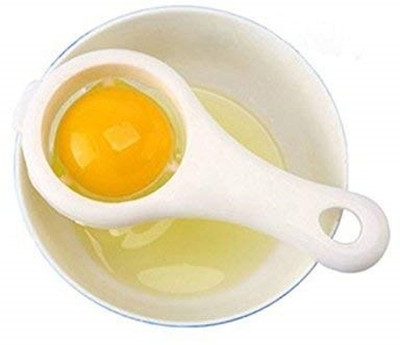Euclid Egg Strainer Spoon Filter Egg Divider Plastic Egg Separator(White, Pack of 1)