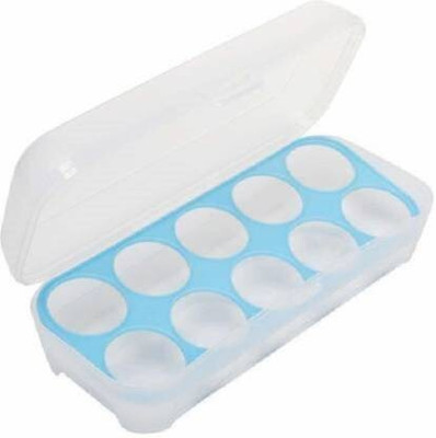 CSM Eggs Tray/Eggs Storage Box For 10 Eggs. Plastic Egg Separator Set(Clear, Pack of 1)