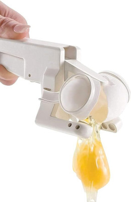 HEVASNEK Egg Cracker with Separator for Raw Eggs Plastic Egg Separator(White, Pack of 1)