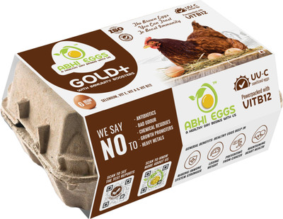 Abhi Eggs Gold+ Hen Brown Eggs(6 Units)
