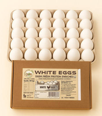 GVR White 30 pcs Hen White Eggs(30 Units)