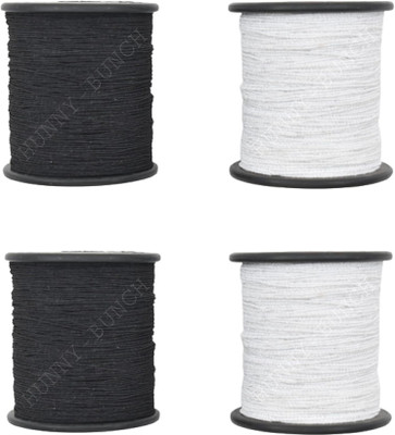 Hunny - Bunch Elastic Thread and Cord White, Black Elastic(1000 m)
