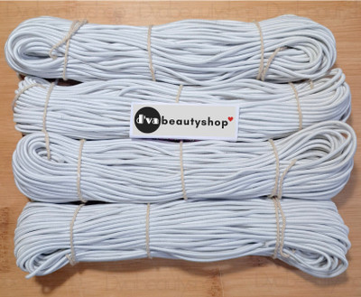 Dvabeautyshop Elastic Thread and Cord White Elastic(100 m)