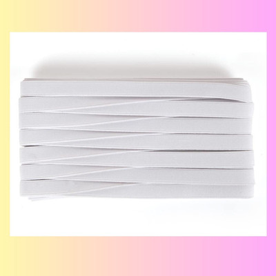 Lucky Buttons Woven White Elastic(25 m)