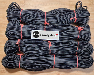 Dvabeautyshop Elastic Thread and Cord Black Elastic(100 m)