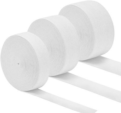Aakriti Woven White Elastic(15 m)