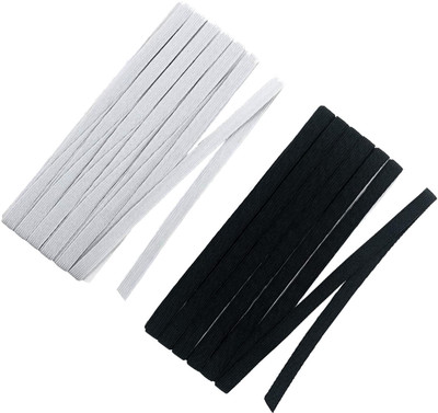 Aakriti Woven Black, White Elastic(20 m)