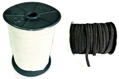 CHIMES Knitted White, Black Elastic(15 m)