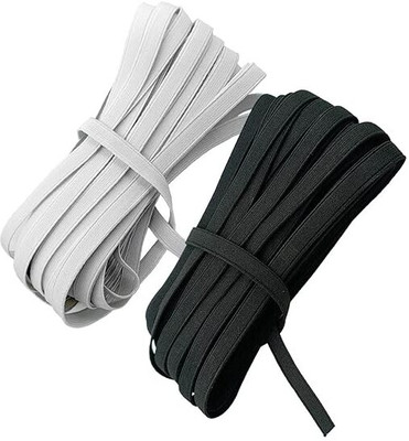 Aakriti Elastic Thread and Cord Black, White Elastic(20 m)