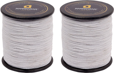 DAMODARAM Elastic Thread and Cord White Elastic(200 m)