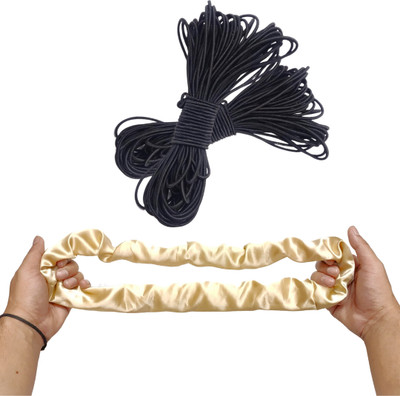 Dvabeautyshop Elastic Thread and Cord Black Elastic(50 m)