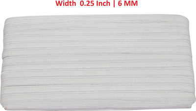 DAMODARAM Knitted White Elastic(25 m)