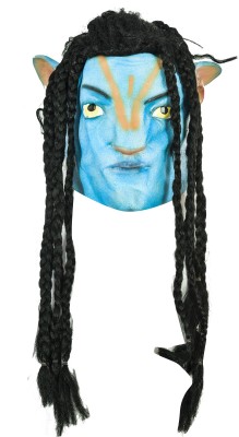 Brown Leaf Halloween Avatar Mask Movie Cosplay Costume Full Face with Braids Latex Mask Elders Halloween Costume(M)