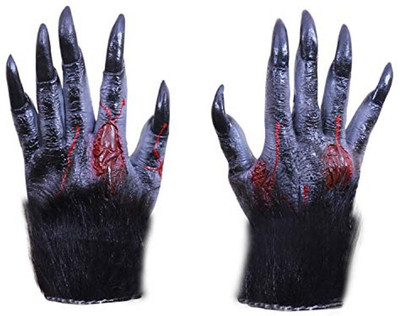 Brown Leaf Halloween Fancy Horror Ghost Devil Alien Hand Scary Gloves Pair Elders Halloween Costume(M)