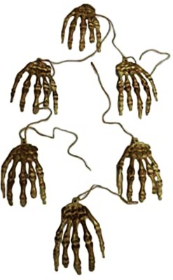 Brown Leaf Skeleton Hands Garland Hanging Wall Decoration Party Accessories (6 Pcs) Elders Halloween Costume(M)