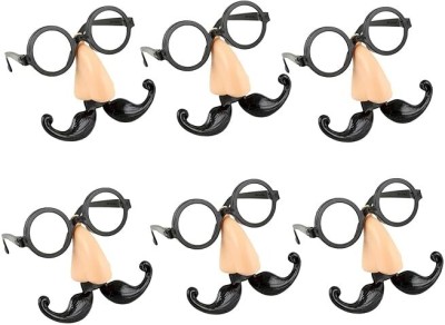 Brown Leaf Set of 6 Halloween Funny Glasses Tricky Props Nose Mustache Funny Glasses Elders Halloween Costume(M)