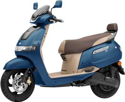TVS iQube iQube ST 3.5 kWh Booking for Ex-Showroom Price (With Charger, Starlight Blue, Biege)
