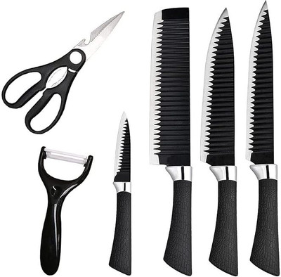 pavya 6 Pc Stainless Steel Knife Set Stainless steel set of 4 knifes, a peeler and a scissors Premium Quality