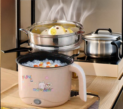 CREATION BAZAAR Electric Cooking Pot/Mini Rice Cooker/Portable Non-Stick Rice Cooker Travel Cooker, Egg Boiler(1.5 L, Multicolor)