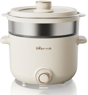 Verilux Efficient Cooking Multi Use Electric Pot 19.2cm Design 800W Power Deep Fryer, Food Steamer(2.5 L, White)