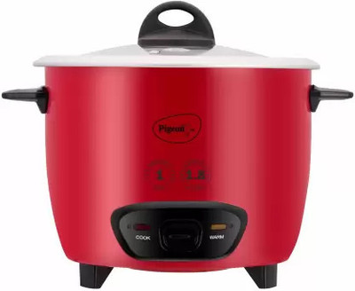 Pigeon Ruby single Pot (With ss Lid) Electric Rice Cooker(1.8 L, Red, Pack of 3)