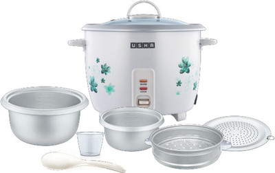 USHA Rice Cooker 18GS2D Electric Rice Cooker with Steaming Feature(1.8 L, White)