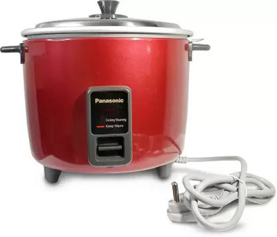 Panasonic SR-WA18H (SS) PACK OF 1 Electric Rice Cooker with Steaming Feature(1.8 L, Red)