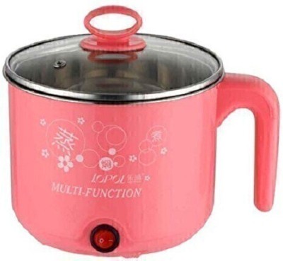 LUDDITE Electric Hot Pot Mini, 1.5 Liter Electric Pressure Cooker, Food Steamer, Egg Cooker, Egg Boiler(1.5 L, Pink)