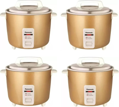 Panasonic SR-W18GH Automatic Warmer Cooker Pack of 4 Electric Rice Cooker with Steaming Feature(4.4 L, Beige, Pack of 4)