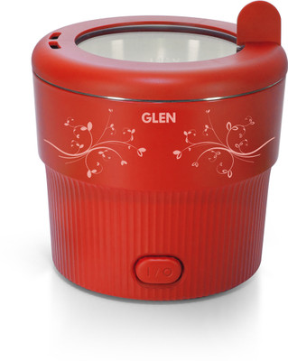 Glen Multi Electric Cooker for Rice, Noodles/Pasta, Vegetables & Soup 500W Food Steamer(0.8 L, Red)