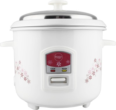 Easy RC 1.0 Liter Electric Rice Cooker with Steaming Feature(1 L, White With 2 Bowls)
