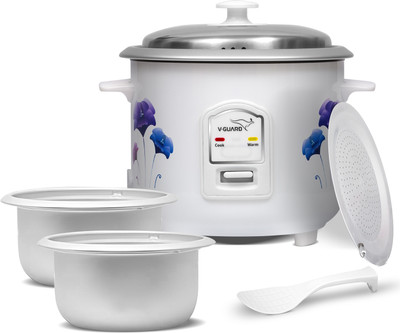 V-Guard VRC 1.0 C with 2 Pots Electric Rice Cooker(1 L, White)