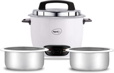 Pigeon Joy 2 Pot Electric Rice Cooker(1 L, White)