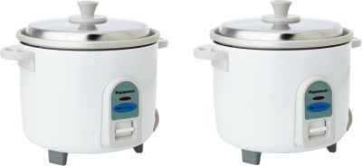 Panasonic SR-WA10 PACK OF 2 Electric Rice Cooker with Steaming Feature(1 L, White, Pack of 2)