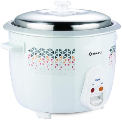 BAJAJ RCX 1.8 dlx duo Electric Rice Cooker with Steaming Feature(1.8 L, White)