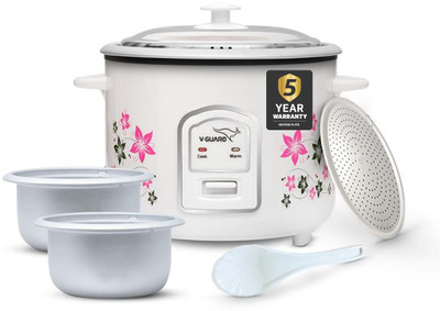 V-Guard VRC 1.8C with 2 Pots Electric Rice Cooker(1.8 L, White)
