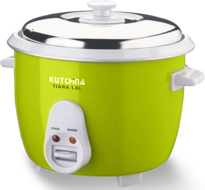 Kutchina Tiara Rice Cooker 1.8 L, Rice Maker Electric Electric Rice Cooker with Steaming Feature(1.8 L, Green)