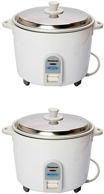 Panasonic SR-WA10 Electric Rice Cooker(1 L, White, Pack of 2)
