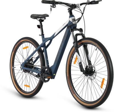 Ninety one Meraki 6Ah Battery 250Watts IP65 BLDC Motor Front Suspension | Matt Blue 29 inches Single Speed Lithium-ion (Li-ion) Electric Cycle