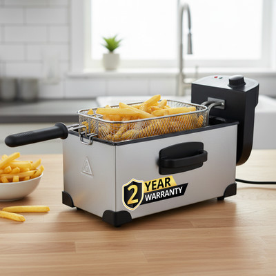 iBELL OILKING300 Adjustable Temperature Control 2000W Single Tank With Lid 3 L Electric Deep Fryer