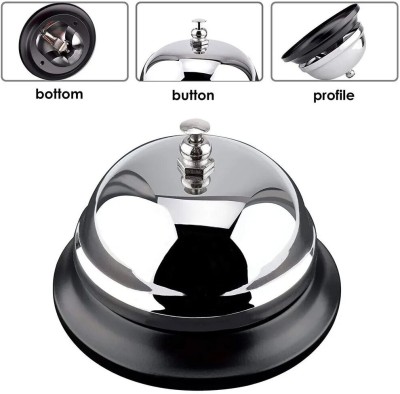 GrahLogy Steel Wireless Call Desk Bell for Office Home Patients Push and Press (4 Pcs) Wireless Door Chime(1 Tune)