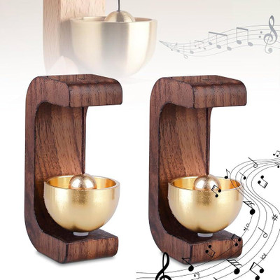 Sentrox Wooden Magnetic Chime Bell, Set of 2, (Brown) Wireless Door Chime(1 Tune)