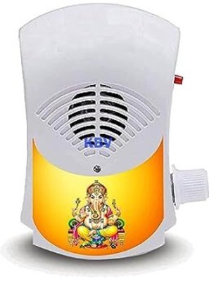 HANDICRAFTY Ganesh Ji Hindu Religious Continuous Sound Play Chanting Bell (Plastic, White) Wireless Door Chime(1 Tune)
