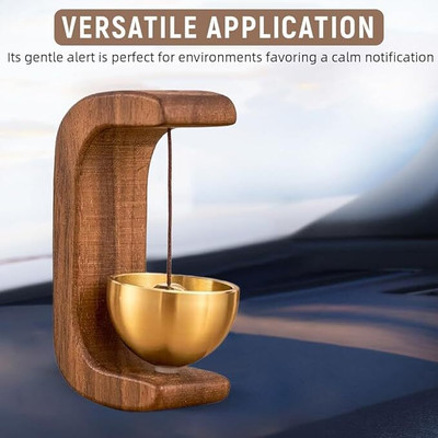 The Fab Four Wooden Magnetic Doorbell with Brass Bell – Elegant Handmade Home Entrance Chime Wireless Door Chime(1 Tune)
