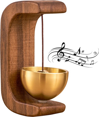 Zomei Wooden Door Chime Beech Wooden Brass Bell Dopamine Doorbell for Home Shop Office Wireless Door Chime(1 Tune)