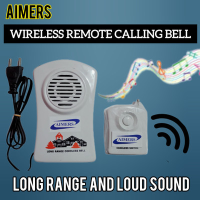 AIMERS Cordless with Remote(White Color) Wireless Door Chime(1 Tune) Wireless Door Chime(1 Tune)